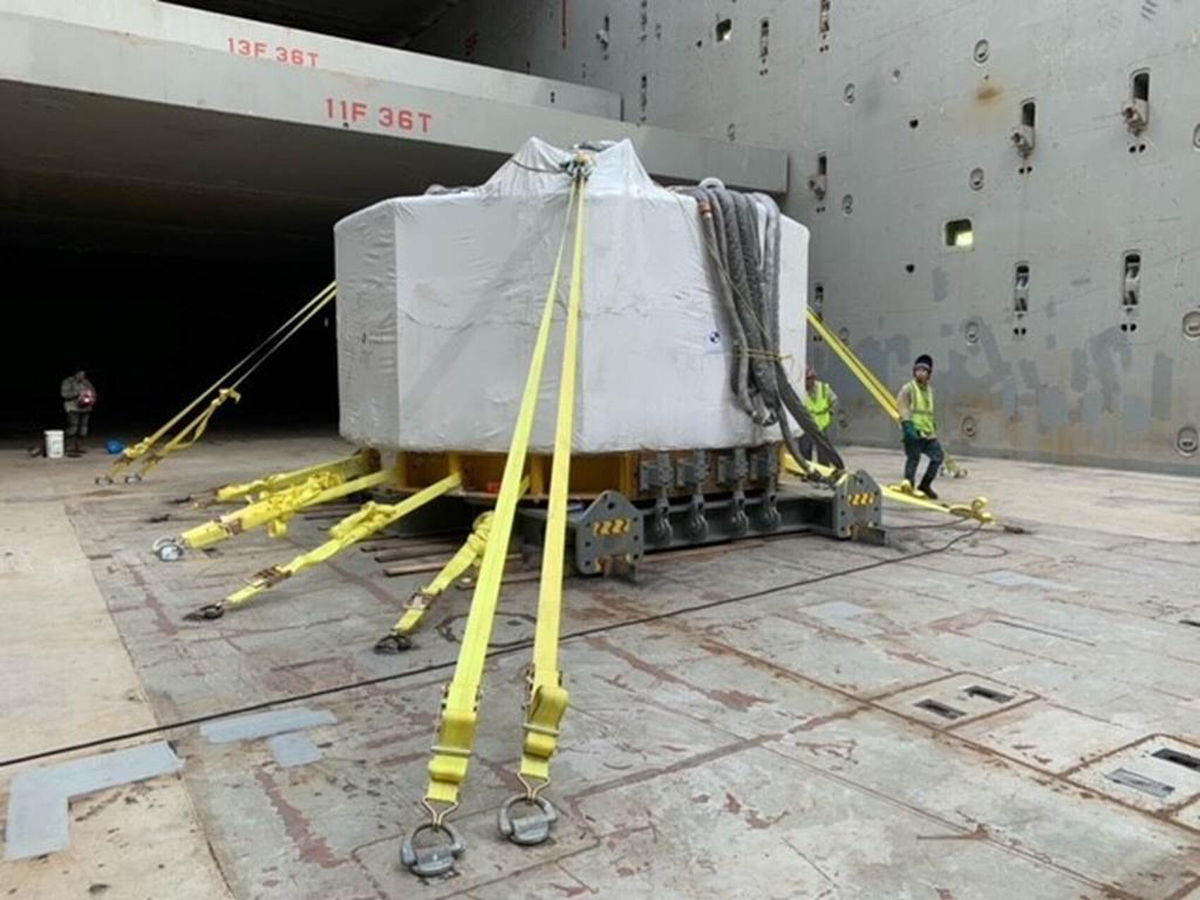 Central solenoid: first module on boat